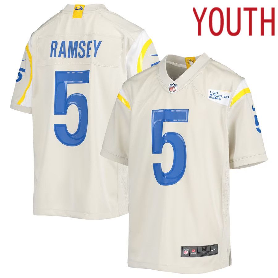 Youth Los Angeles Rams 5 Jalen Ramsey Nike Bone Game NFL Jersey